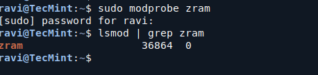 Load ZRAM in Ubuntu