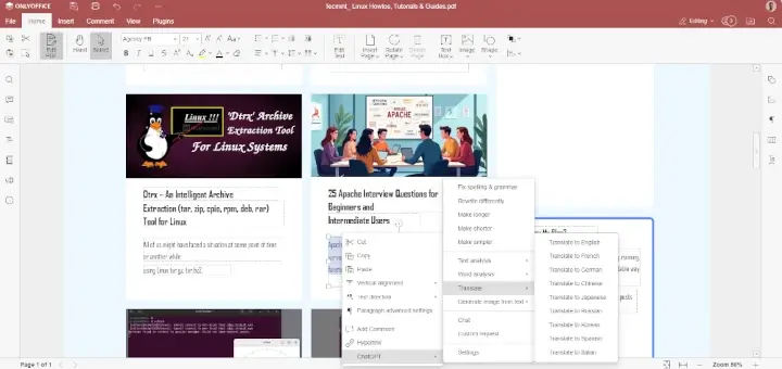 Co-edit PDF Files with OnlyOffice Docs