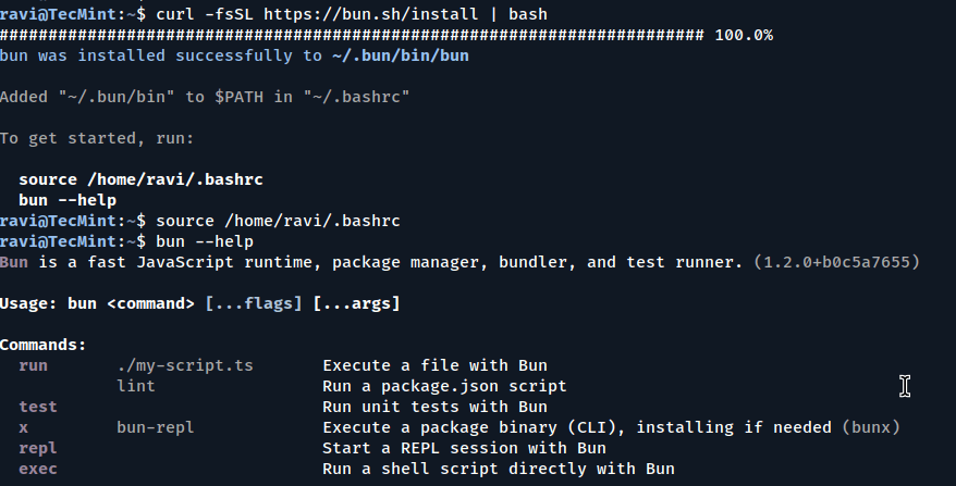 Install Bun in Linux