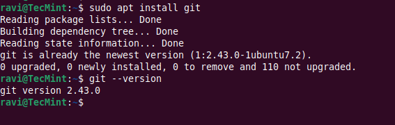 Install Git in Ubuntu