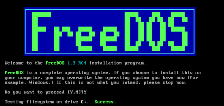 Install FreeDOS in Linux