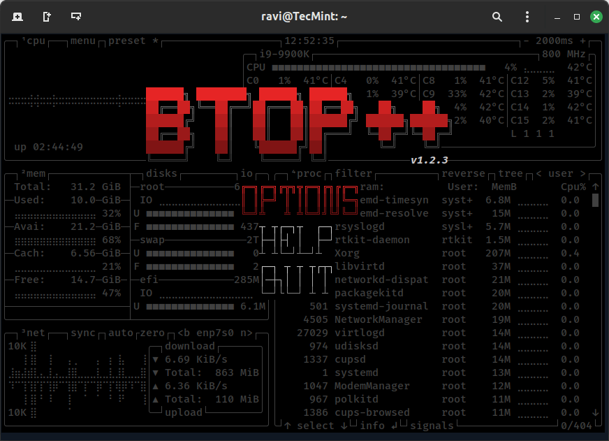 Quit btop Tool