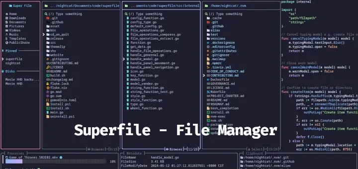 Superfile Linux Terminal File Manager